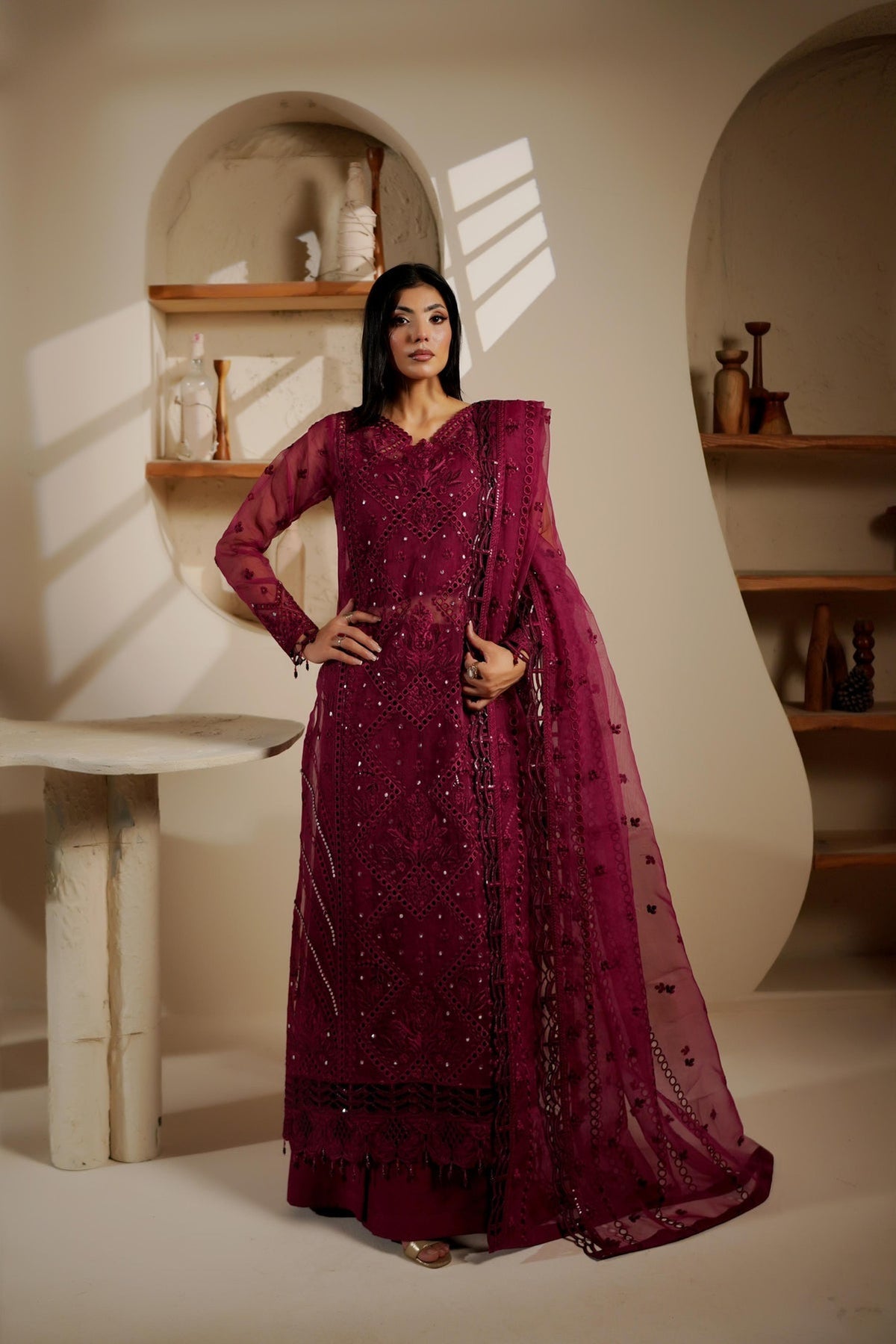 Maryams | Noir Luxe | IRELEEN-NOR-1401 - Formal Dress - available at Maria Faisal in UK and USA.