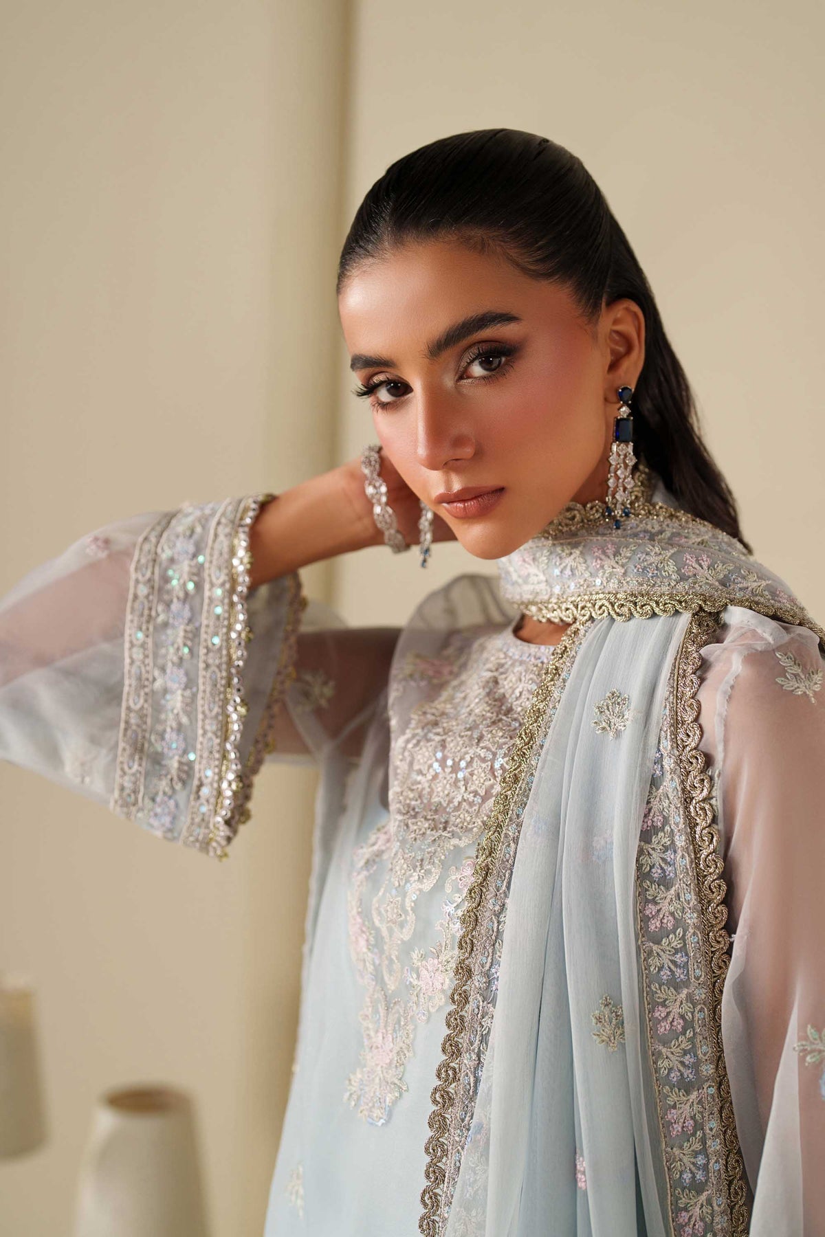 Akbar Aslam | Formal Pret | Poise - Formal Dress - available at Maria Faisal in UK and USA.