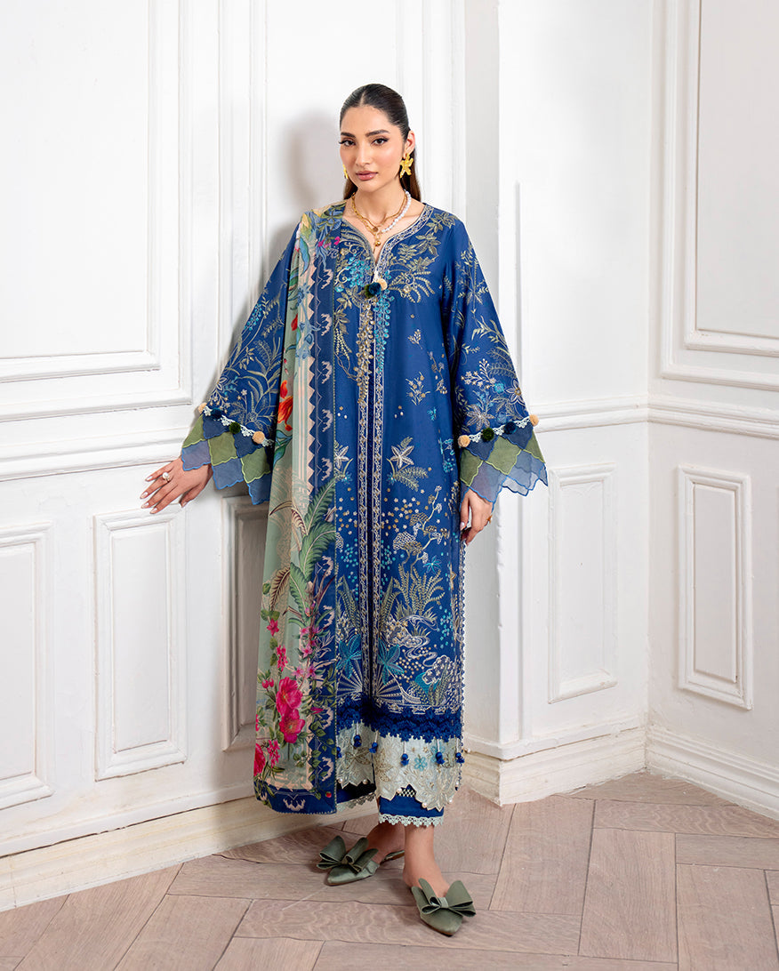 Roheenaz | Aezel Embroidered Cambric | Insha - Ladies Clothes - Maria Faisal