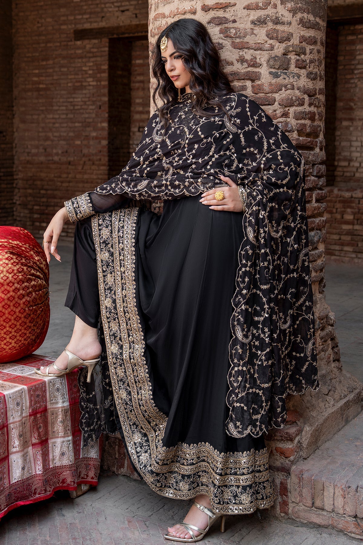 Charizma | Festive Pret | 3-PC Embroidered Chiffon CMA-6-429 - Formal Dress - available at Maria Faisal in UK and USA.