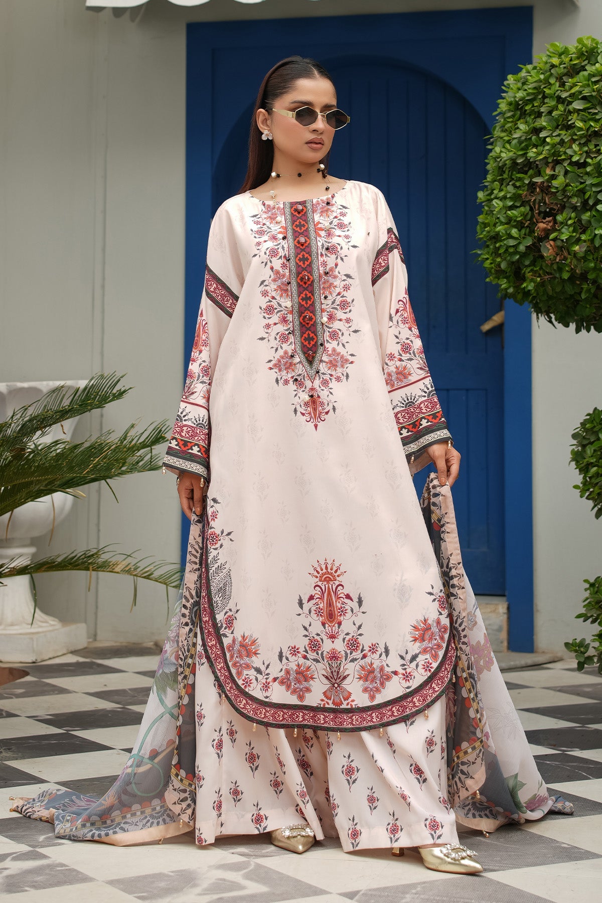 Maryams | Lawn Edit 26 | Iris - Luxury Dress - available at Maria Faisal in UK and USA.
