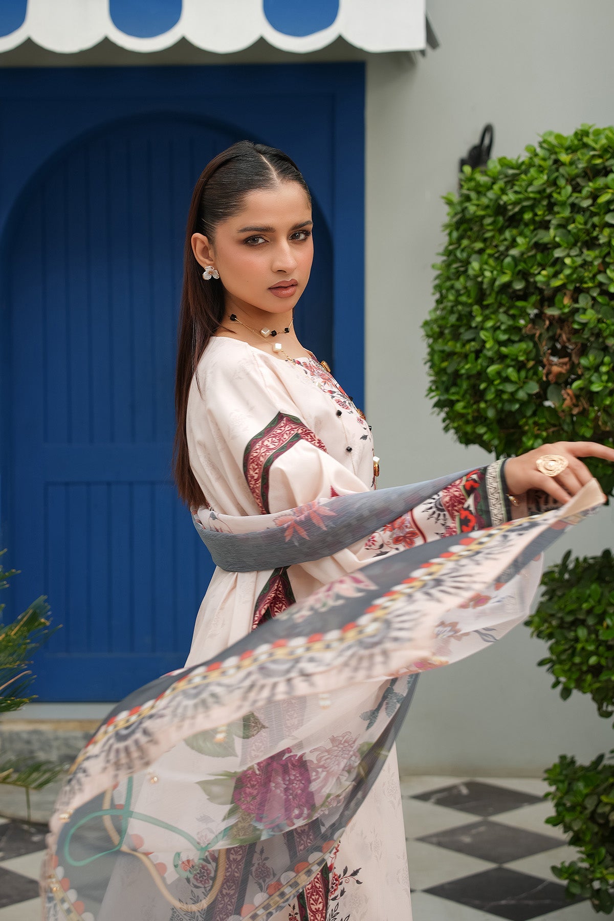 Maryams | Lawn Edit 26 | Iris - Luxury Dress - available at Maria Faisal in UK and USA.