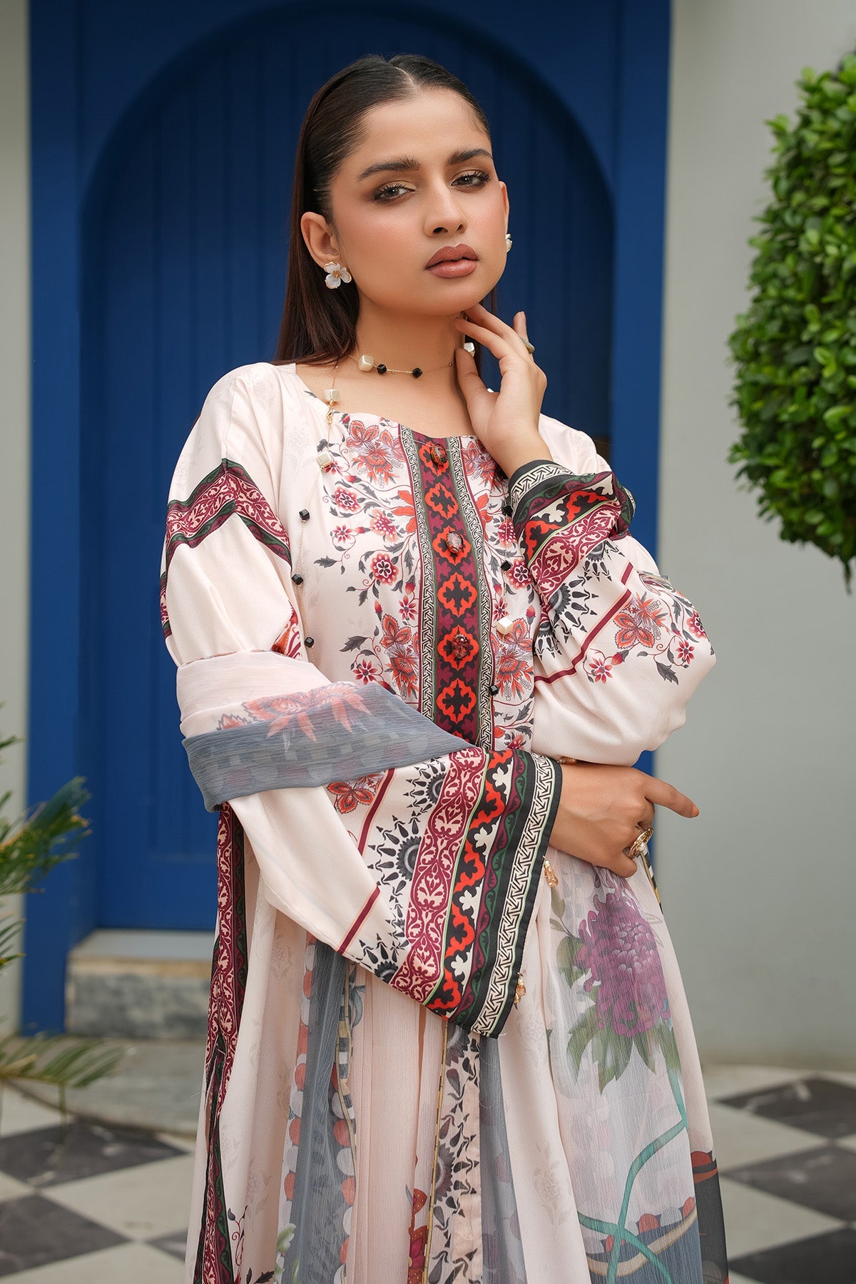 Maryams | Lawn Edit 26 | Iris - Luxury Dress - available at Maria Faisal in UK and USA.
