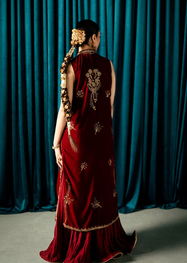 Regal Ruby – authentic Pakistani dress from the Velvet Code collection for women in the UK