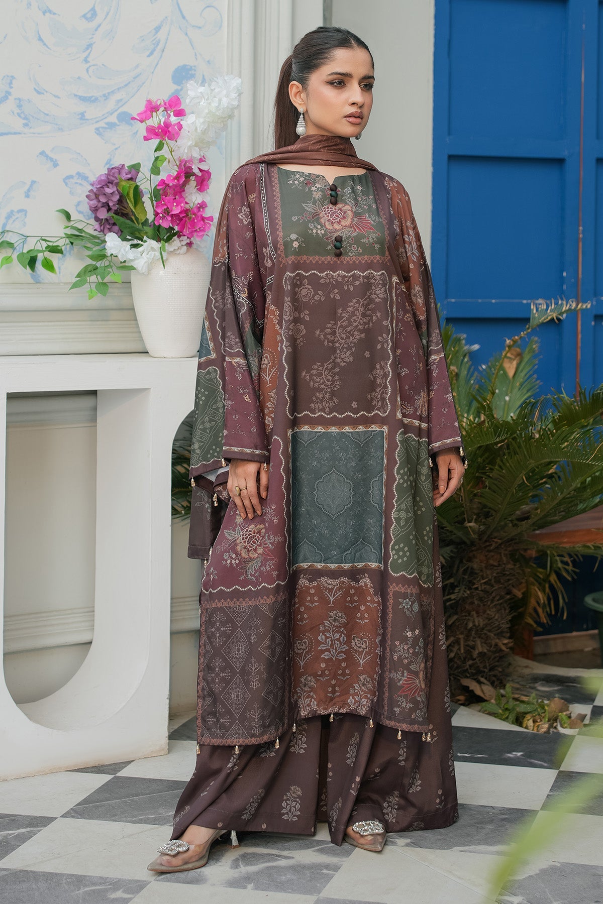 Maryams | Lawn Edit 26 | Basil - Luxury Dress - available at Maria Faisal in UK and USA.