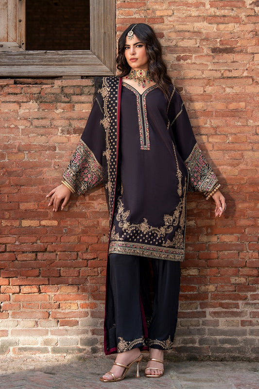 Charizma | Festive Pret | 3-PC Embroidered Raw Silk CMA-6-383 - Formal Dress - available at Maria Faisal in UK and USA.