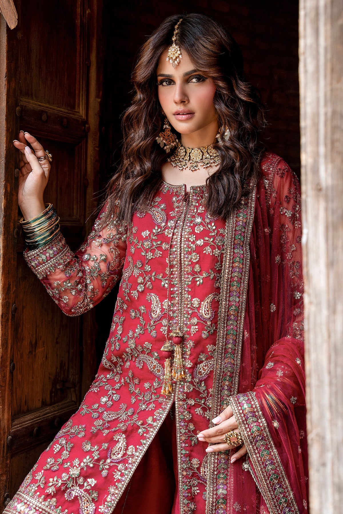 Charizma | Festive Pret | 3-PC Embroidered Raw Silk CMA-6-438 - Formal Dress - available at Maria Faisal in UK and USA.