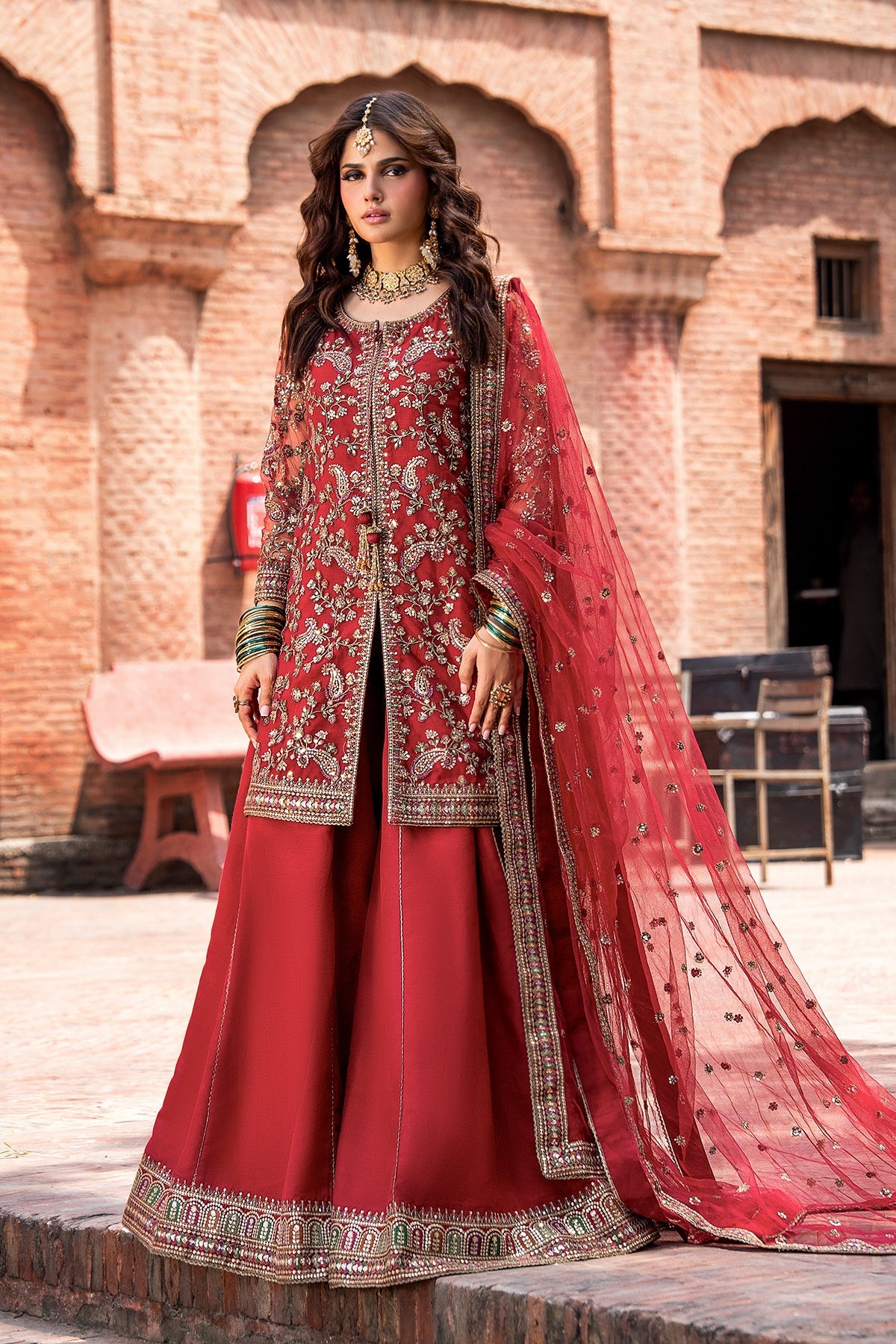 Charizma | Festive Pret | 3-PC Embroidered Raw Silk CMA-6-438 - Formal Dress - available at Maria Faisal in UK and USA.