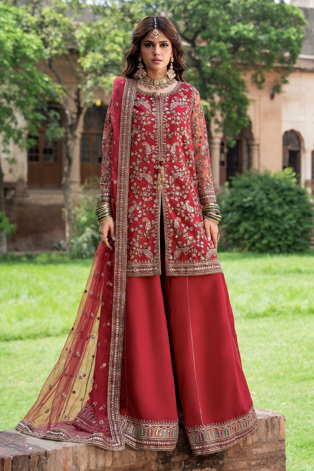 Charizma | Festive Pret | 3-PC Embroidered Raw Silk CMA-6-438 - Formal Dress - available at Maria Faisal in UK and USA.