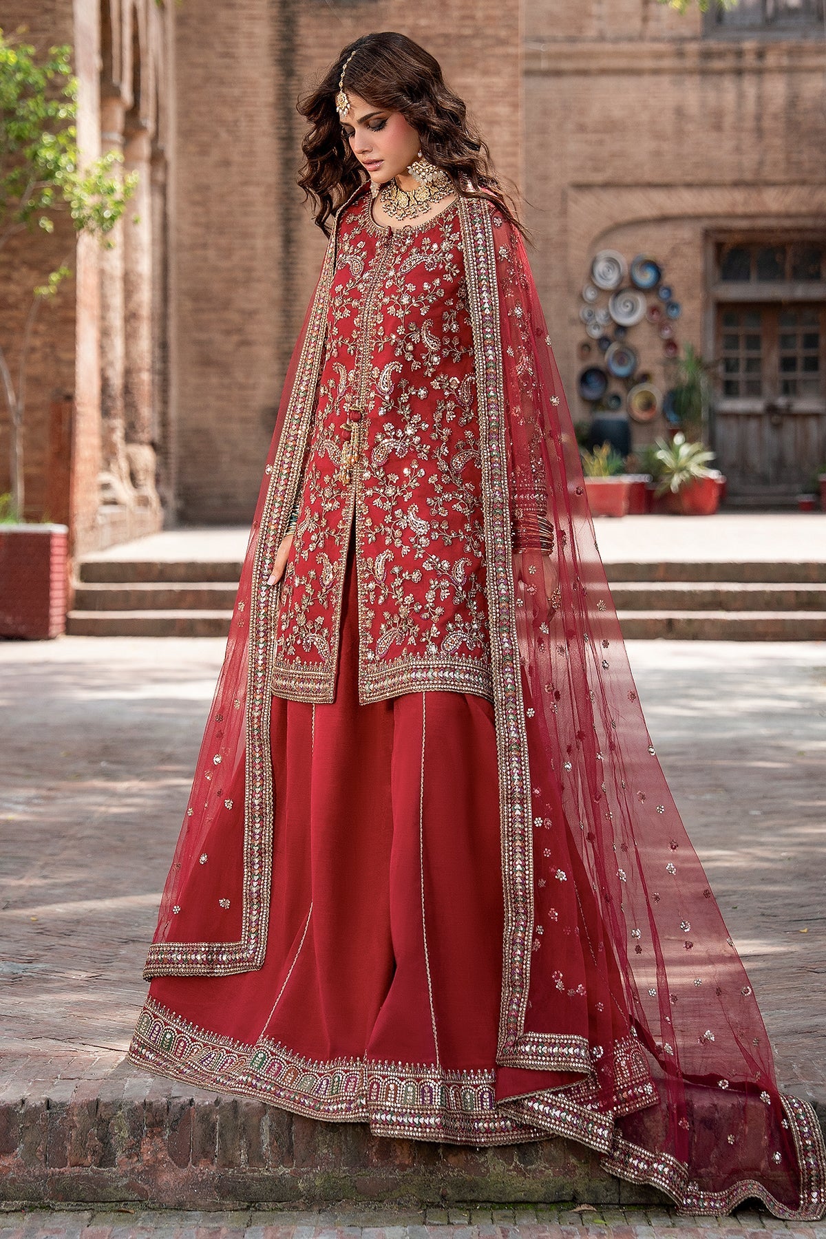 Charizma | Festive Pret | 3-PC Embroidered Raw Silk CMA-6-438 - Formal Dress - available at Maria Faisal in UK and USA.
