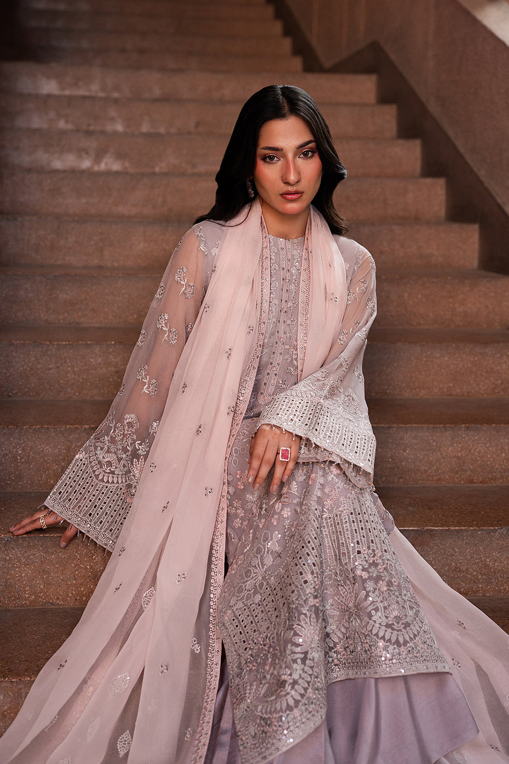Lavish Premium | Lazawal Formals | Lavender Glow - Formal Dress - available at Maria Faisal in UK and USA.