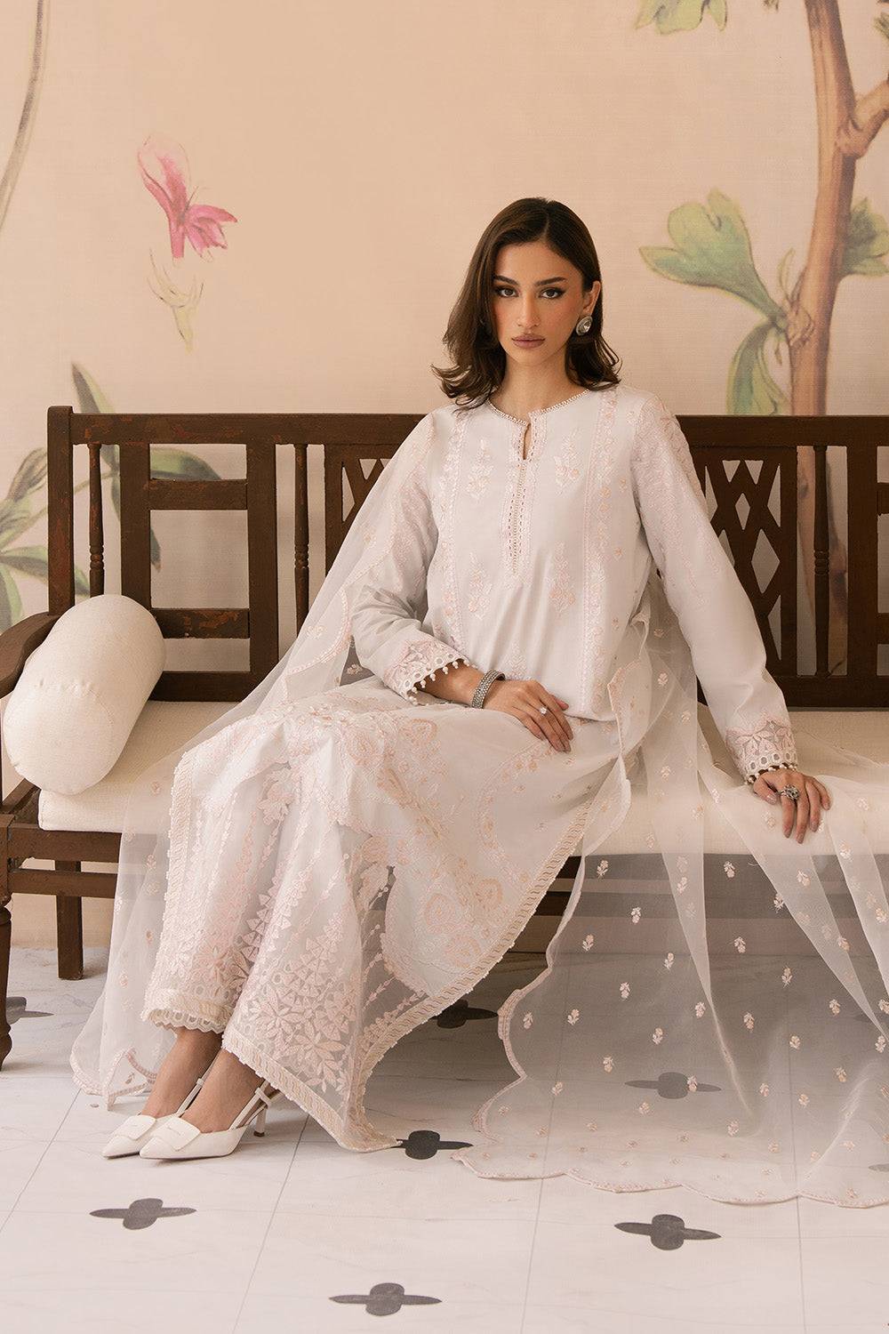 Maryum N Maria | Eid Luxury Lawn 25 | AREZOO - MS50153 by Maria Faisal - Registered Vendor of : Maryum N Maria - type : Ladies Clothes - 100% original wedding dresses
