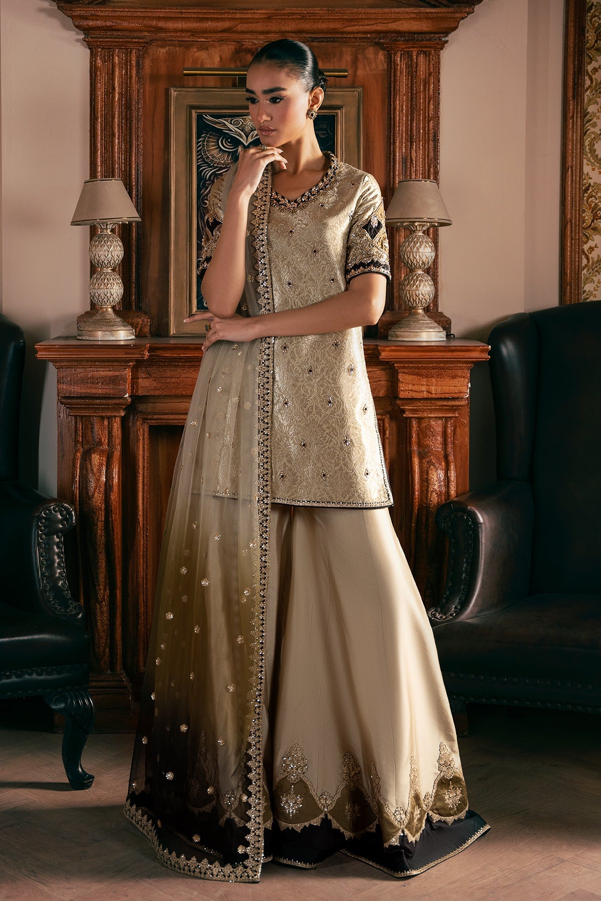 Mina Kashif | Emilie Formals | Kiara - Formal Dress - available at Maria Faisal in UK and USA.