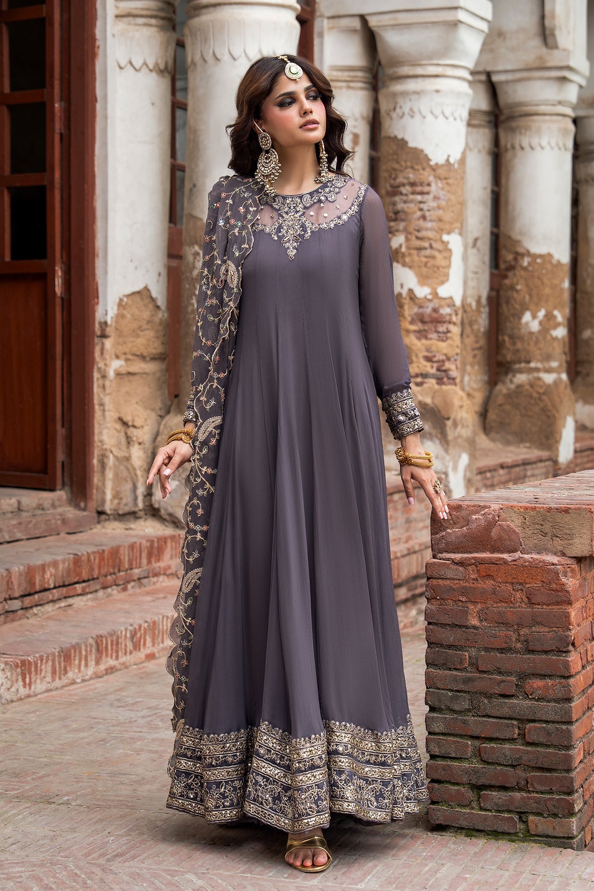 Charizma | Festive Pret | 3-PC Embroidered Chiffon CMA-6-450 - Formal Dress - available at Maria Faisal in UK and USA.