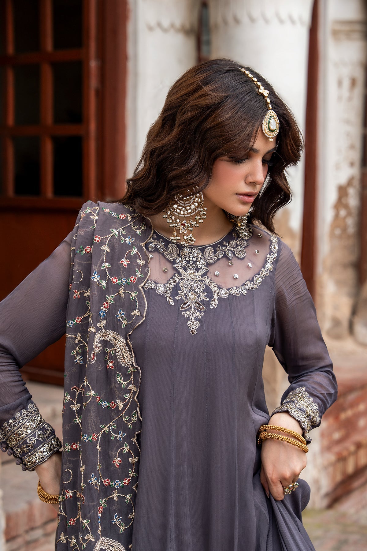 Charizma | Festive Pret | 3-PC Embroidered Chiffon CMA-6-450 - Formal Dress - available at Maria Faisal in UK and USA.