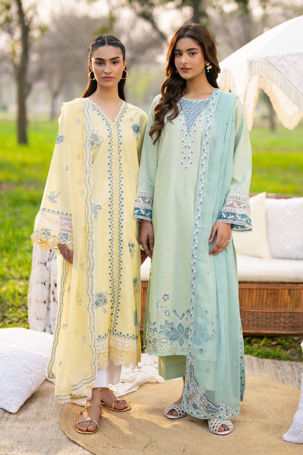 Xenia Formals | Sun Seeking | ARVYN - Formal Dress - available at Maria Faisal in UK and USA.