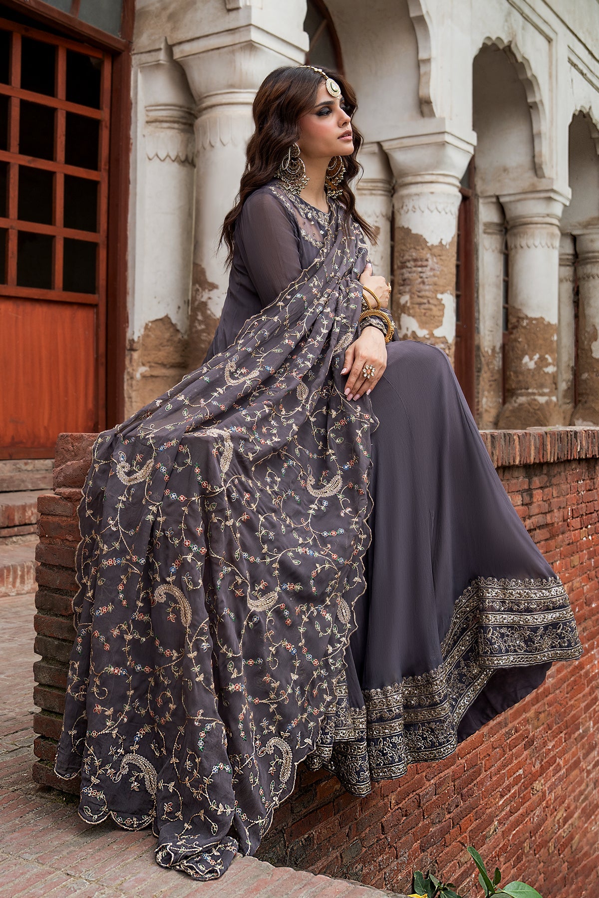 Charizma | Festive Pret | 3-PC Embroidered Chiffon CMA-6-450 - Formal Dress - available at Maria Faisal in UK and USA.