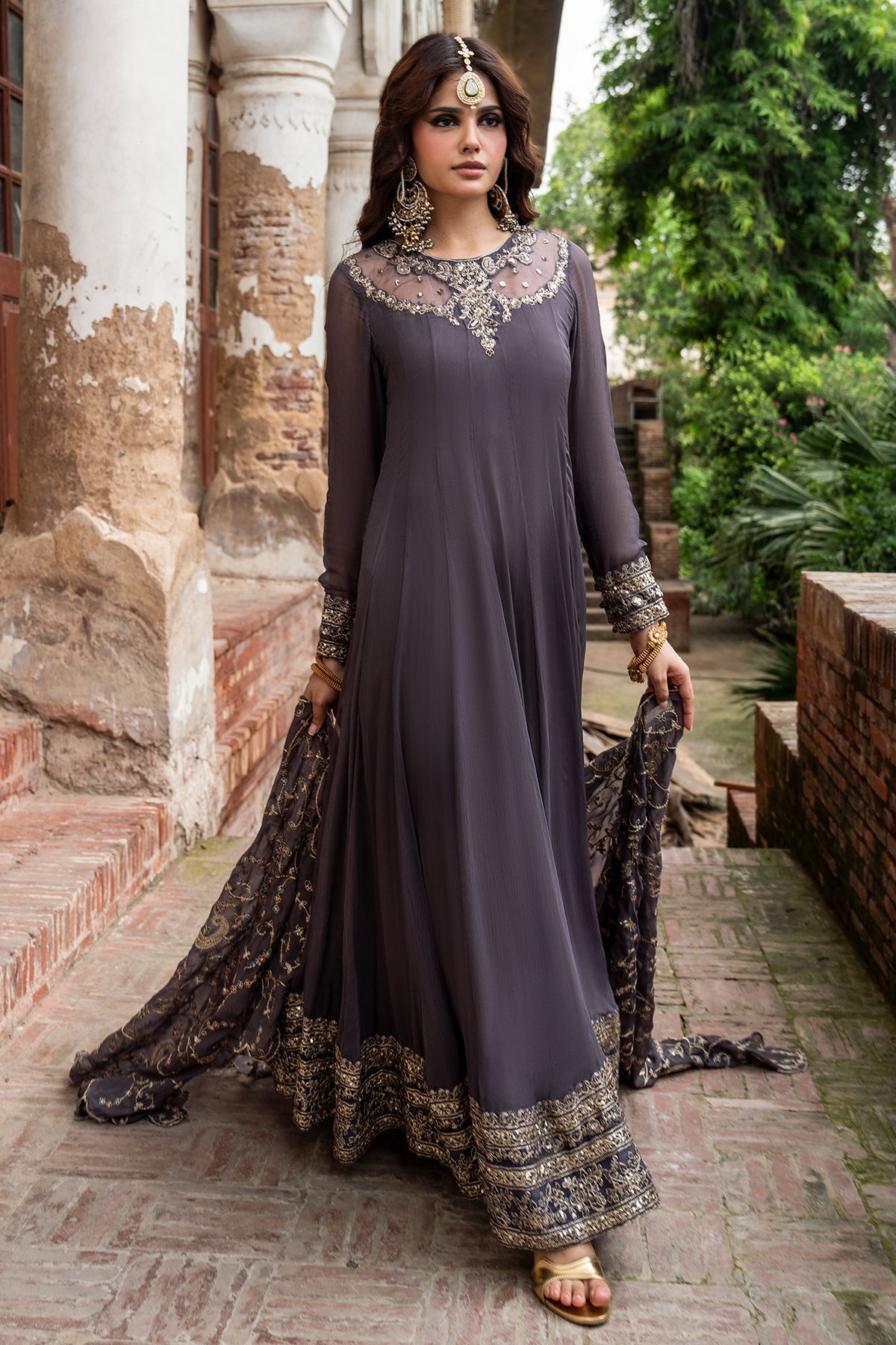 Charizma | Festive Pret | 3-PC Embroidered Chiffon CMA-6-450 - Formal Dress - available at Maria Faisal in UK and USA.