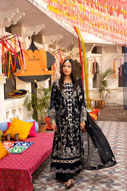 Florent | Basant Chikankari | FBC - 8A - Luxury Dress - available at Maria Faisal in UK and USA.