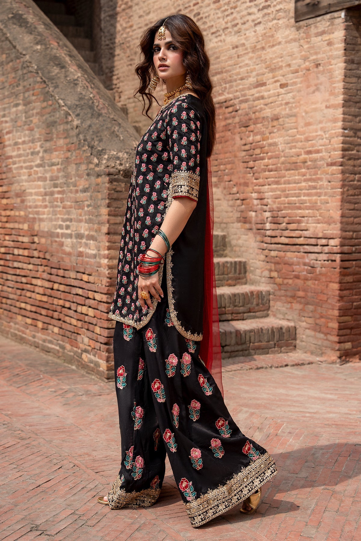 Charizma | Festive Pret | 3-PC Embroidered Raw Silk CMA-6-355 - Formal Dress - available at Maria Faisal in UK and USA.