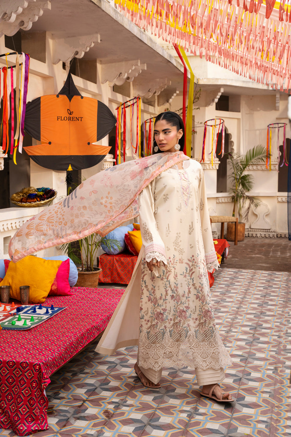 Florent | Basant Chikankari | FBC - 5A - Luxury Dress - available at Maria Faisal in UK and USA.
