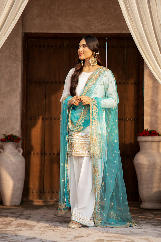 Erum Khan | Sakhiyan Formals | SUFAID PHOOL - Wedding Dress - Maria Faisal