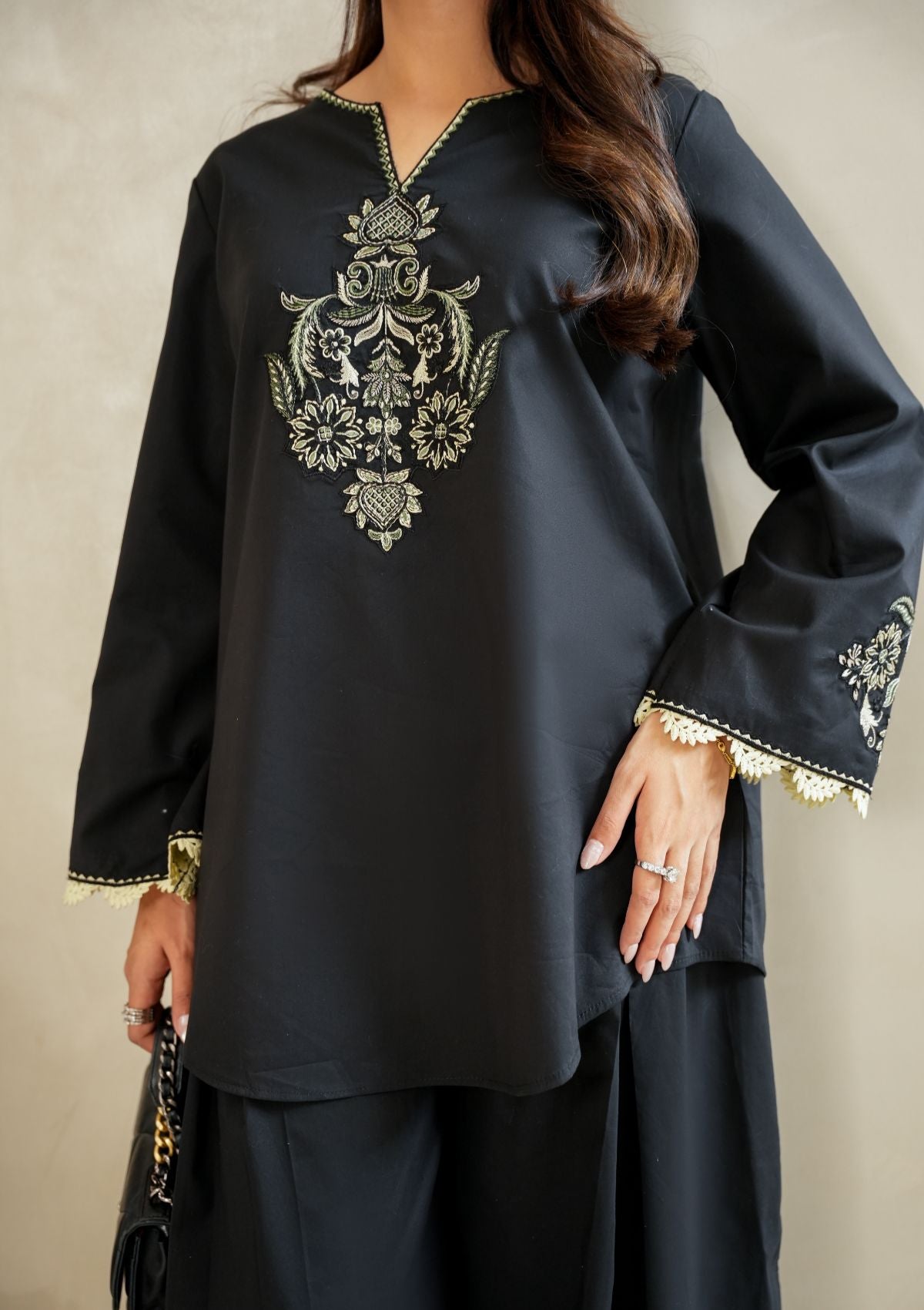 Faiza Faisal | FNF Cords Edit |BLACK ECLIPSE - Casual Dress - available at Maria Faisal in UK and USA.