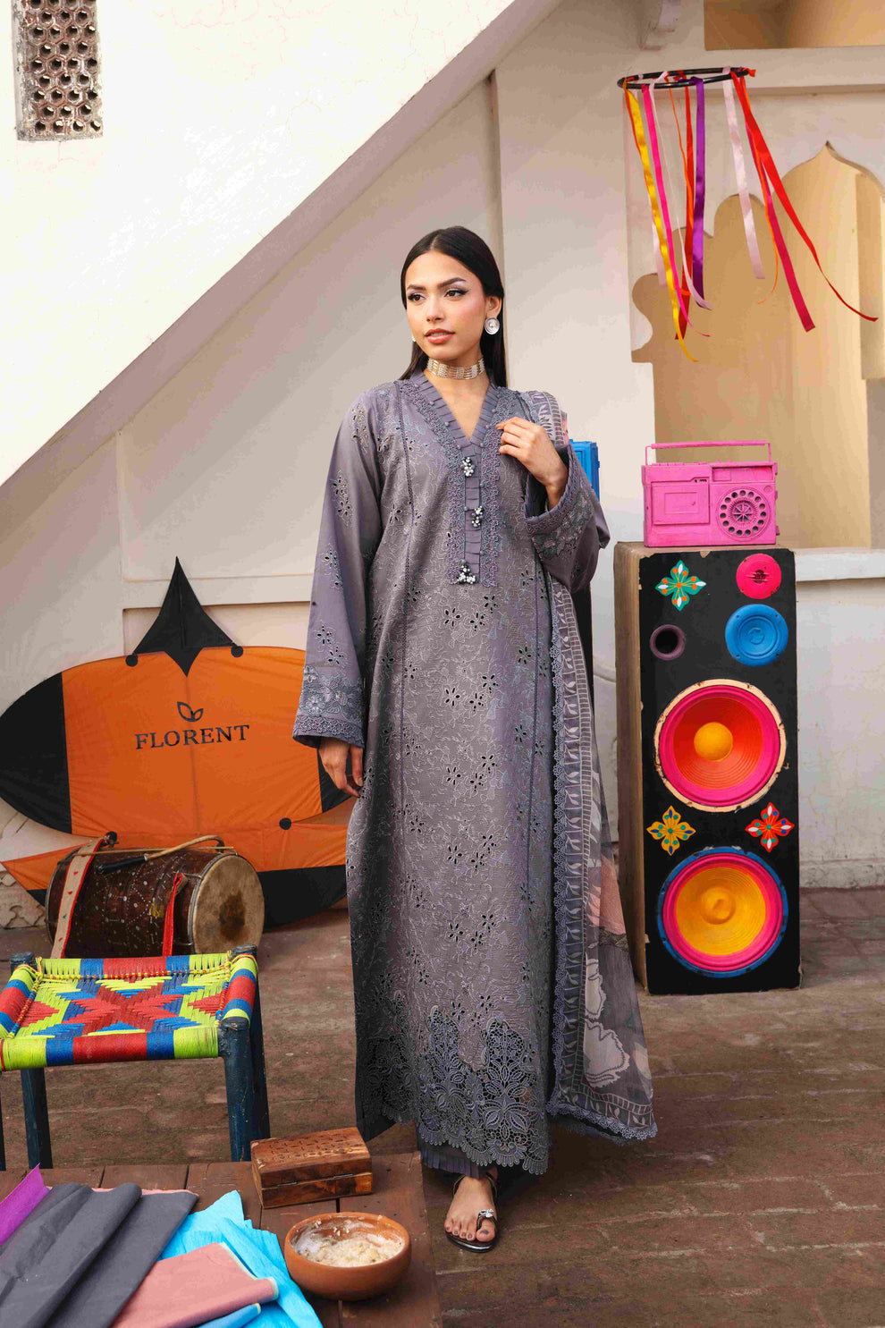 Florent | Basant Chikankari | FBC - 7B - Luxury Dress - available at Maria Faisal in UK and USA.