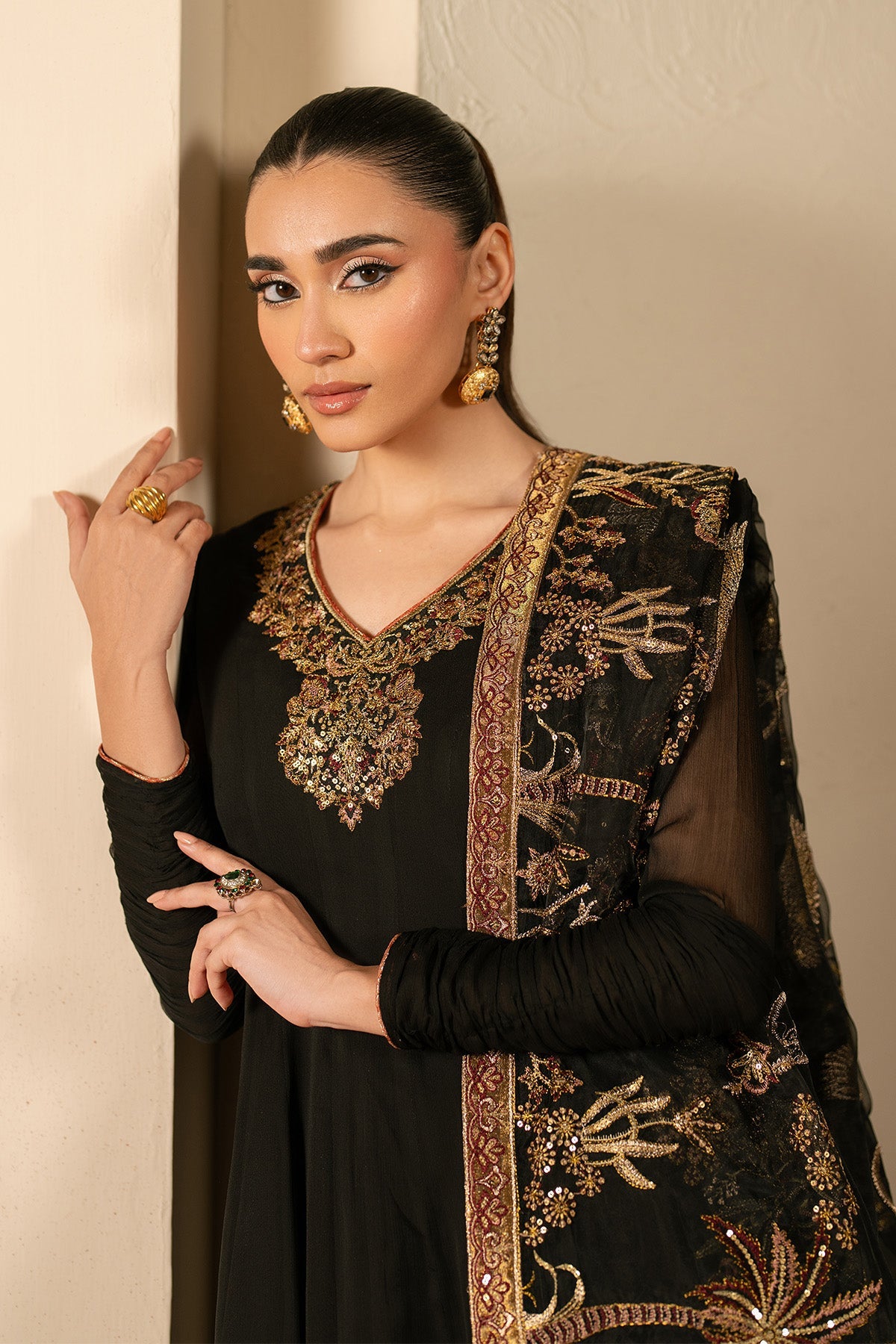 Alizeh | Ready to wear | Black Dress 3 piece - RTW1025 - Ladies Clothes - Maria Faisal