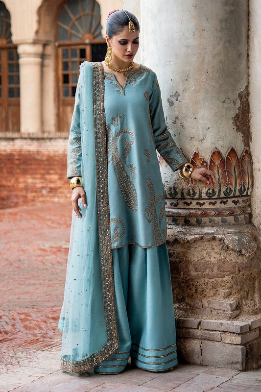 Charizma | Festive Pret | 3-PC Embroidered Raw Silk CMA-6-412 - Formal Dress - available at Maria Faisal in UK and USA.