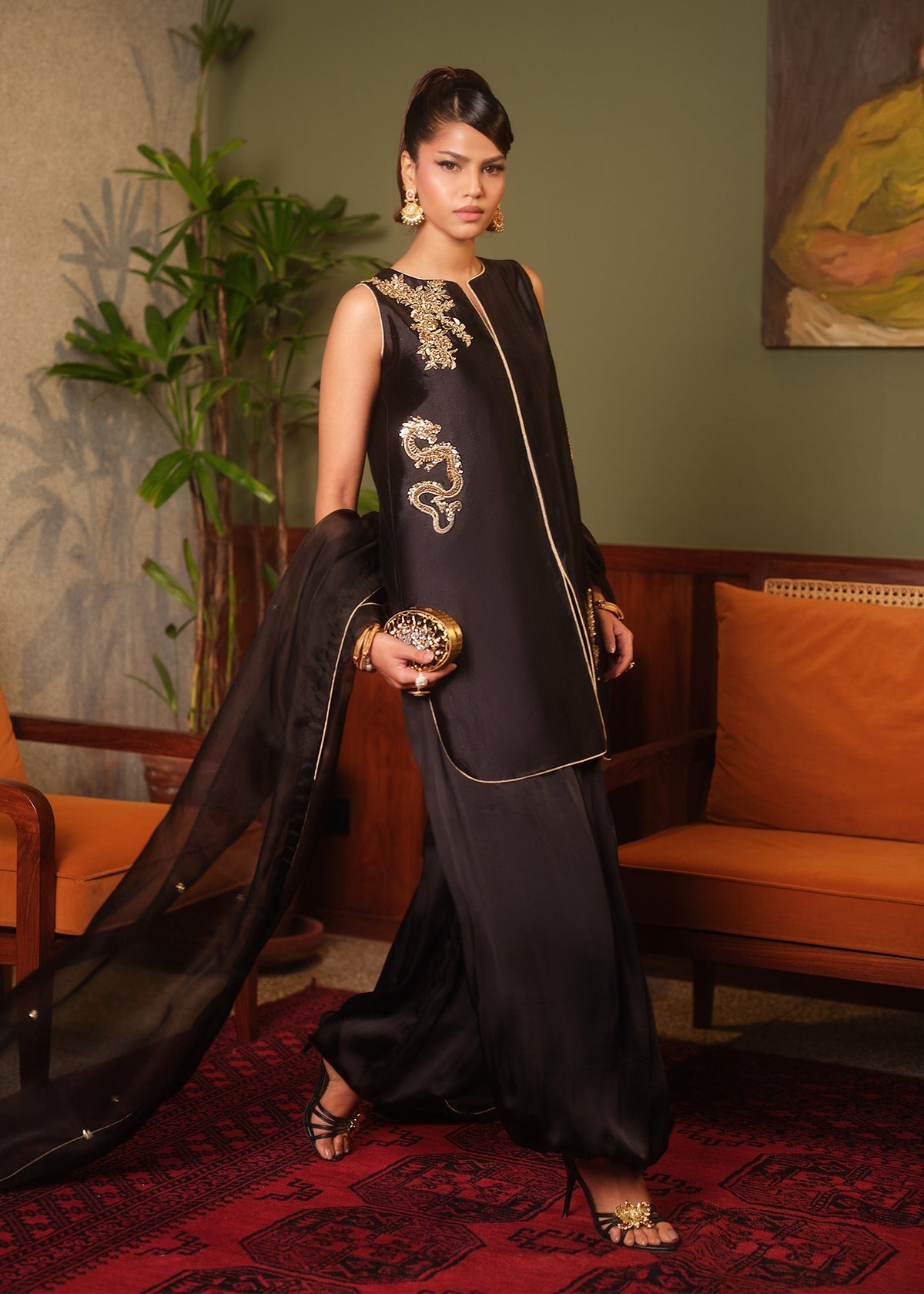 Mahum Asad | Private Hour | Roast - Formal Dress - available at Maria Faisal in UK and USA.