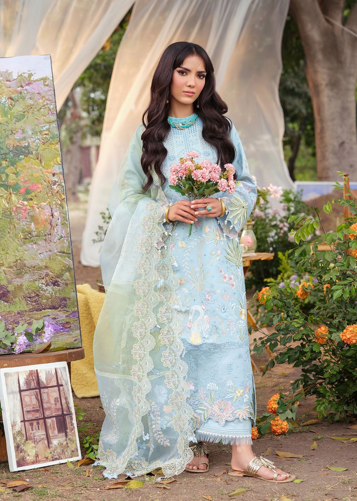 Zarizaa | Echelon Lawn | AZURE - Ladies Clothes - Maria Faisal