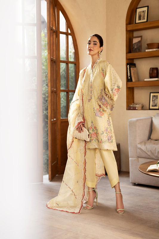 Maryam Hussain | Luxury Lawn 25 | Lemon Garden by Maria Faisal - Registered Vendor of : Maryam Hussain - type : Ladies Clothes - 100% original wedding dresses