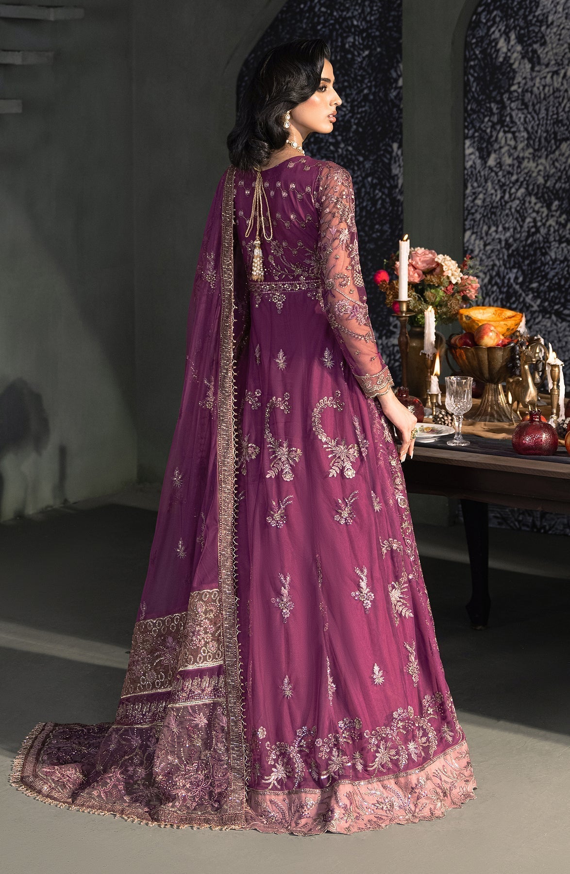 Zarif | Heritage Formals | ZHF 02 TIFFANY - Designer Dress with Intricate embroidery and embellishments. Shop elegent wedding dress at Maria Faisal.