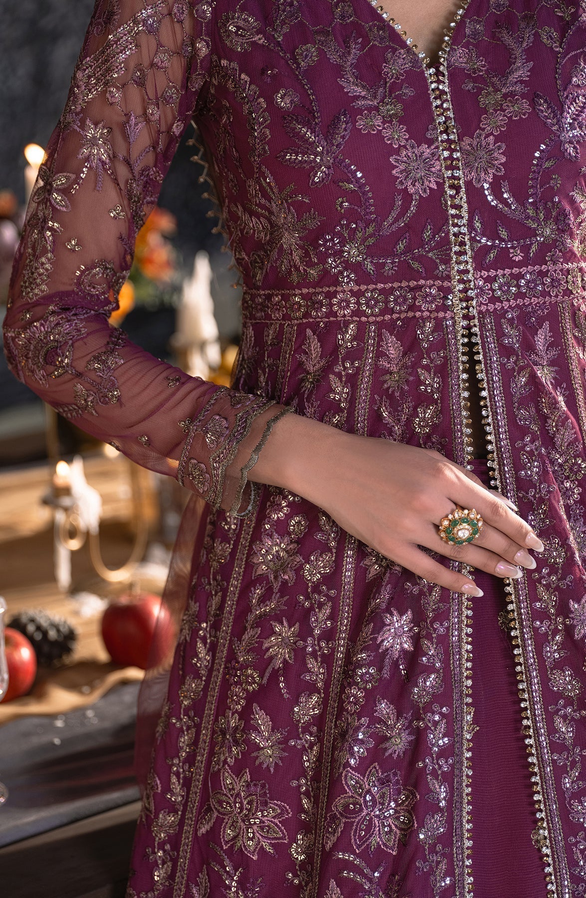 Zarif | Heritage Formals | ZHF 02 TIFFANY - Designer Dress with Intricate embroidery and embellishments. Shop elegent wedding dress at Maria Faisal.