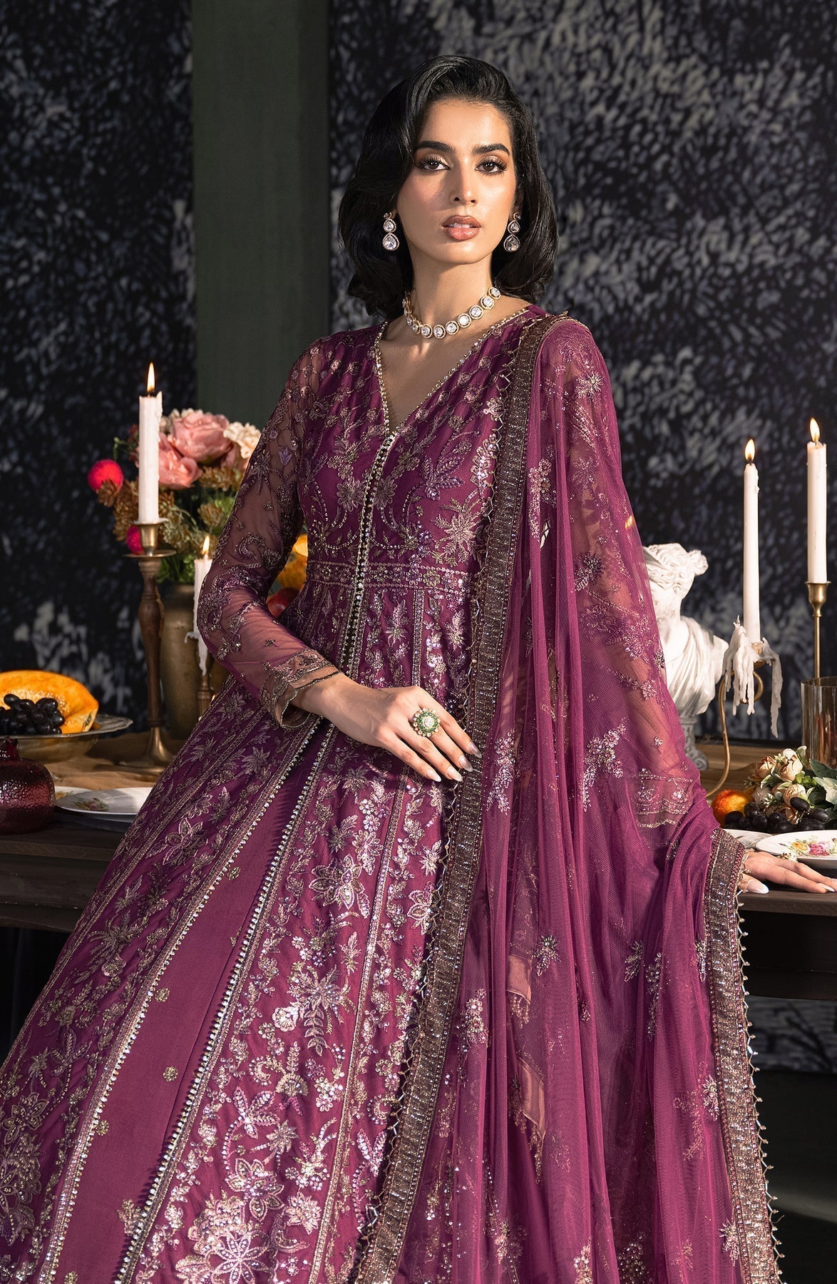 Zarif | Heritage Formals | ZHF 02 TIFFANY - Designer Dress with Intricate embroidery and embellishments. Shop elegent wedding dress at Maria Faisal.