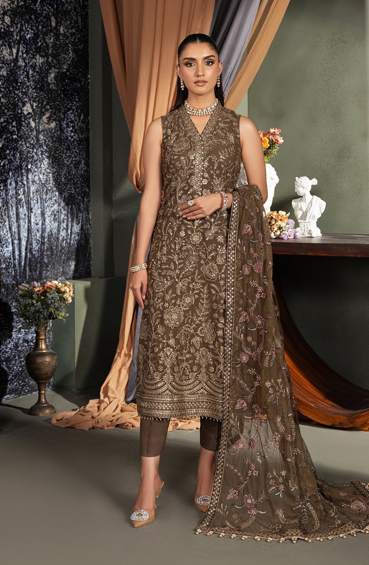 Zarif | Heritage Formals | ZHF 06 ZHALAY - Designer Dress with Intricate embroidery and embellishments. Shop elegent wedding dress at Maria Faisal.