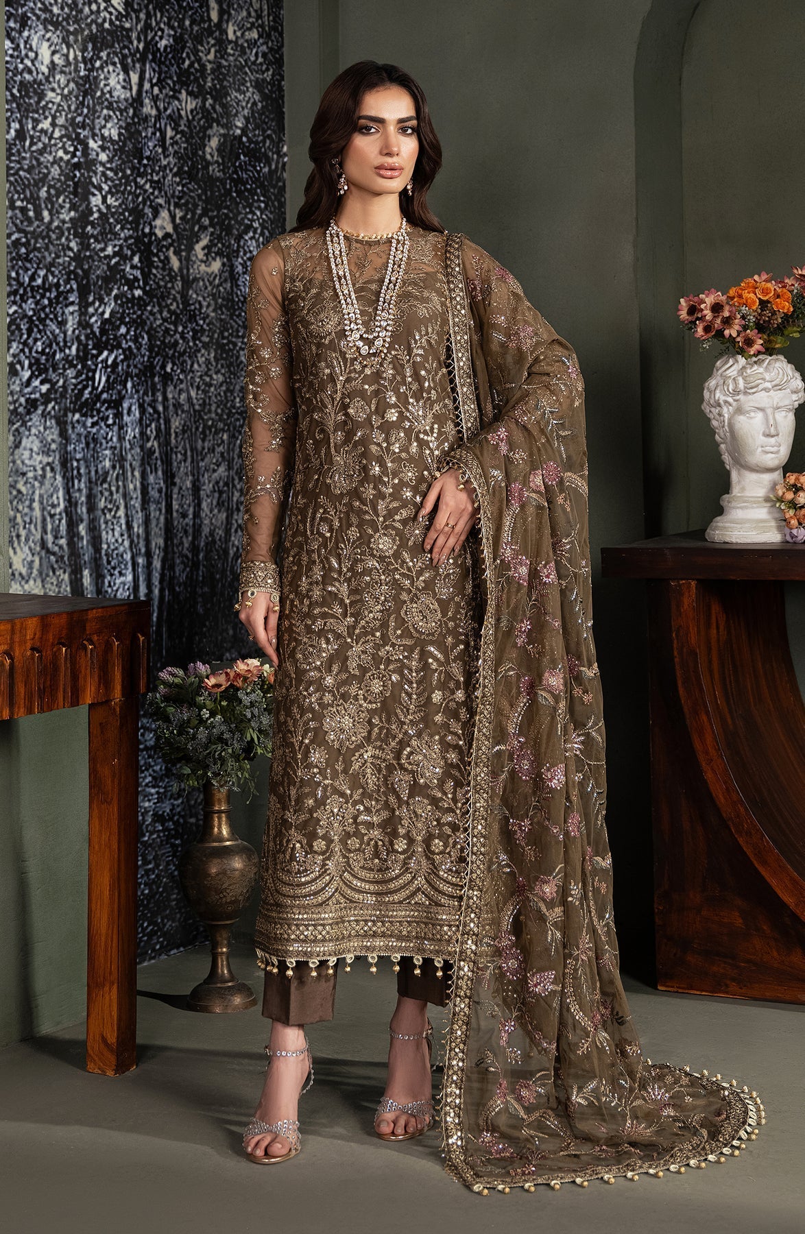 Zarif | Heritage Formals | ZHF 06 ZHALAY - Designer Dress with Intricate embroidery and embellishments. Shop elegent wedding dress at Maria Faisal.