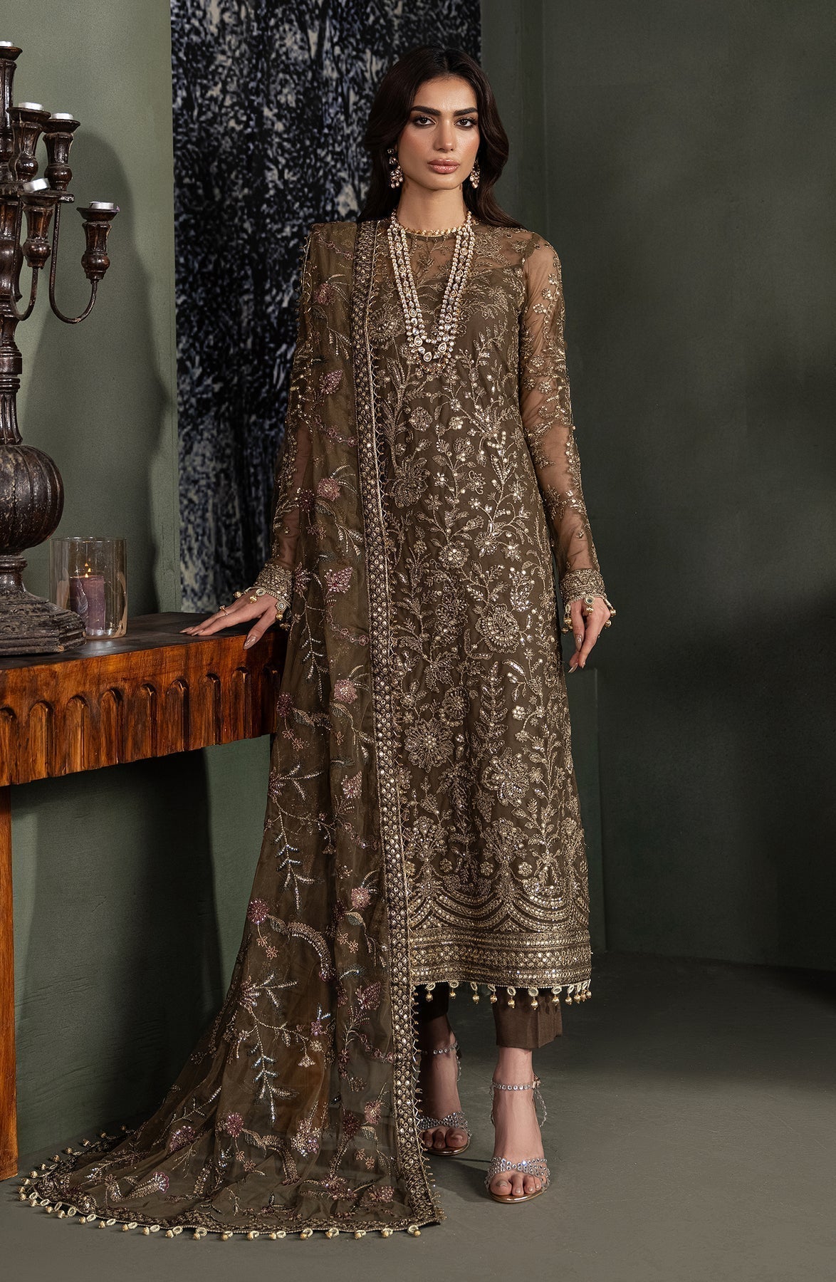 Zarif | Heritage Formals | ZHF 06 ZHALAY - Designer Dress with Intricate embroidery and embellishments. Shop elegent wedding dress at Maria Faisal.
