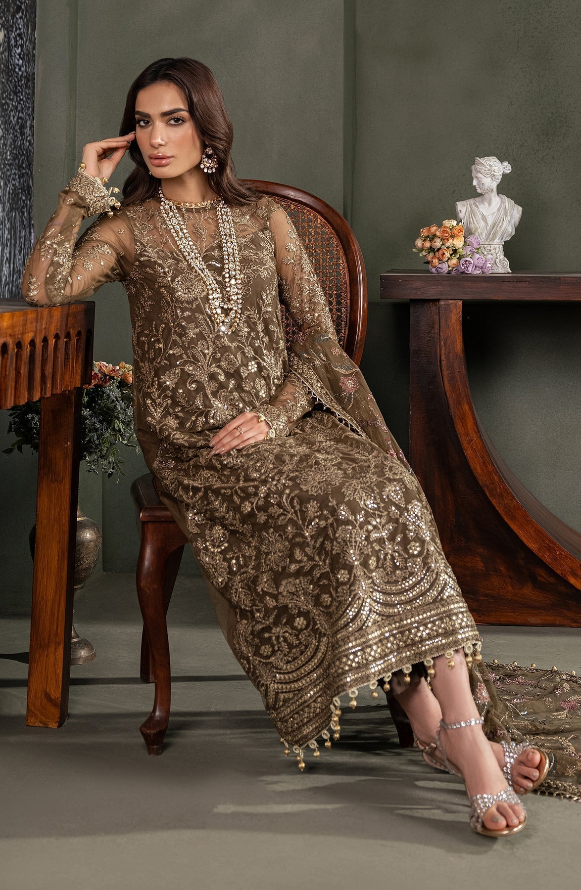 Zarif | Heritage Formals | ZHF 06 ZHALAY - Designer Dress with Intricate embroidery and embellishments. Shop elegent wedding dress at Maria Faisal.