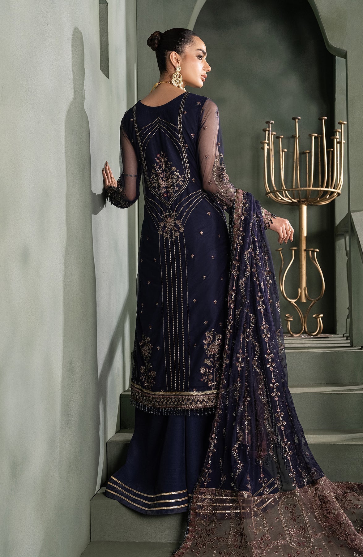 Zarif | Heritage Formals | ZHF 08 SIRENE - Designer Dress with Intricate embroidery and embellishments. Shop elegent wedding dress at Maria Faisal.