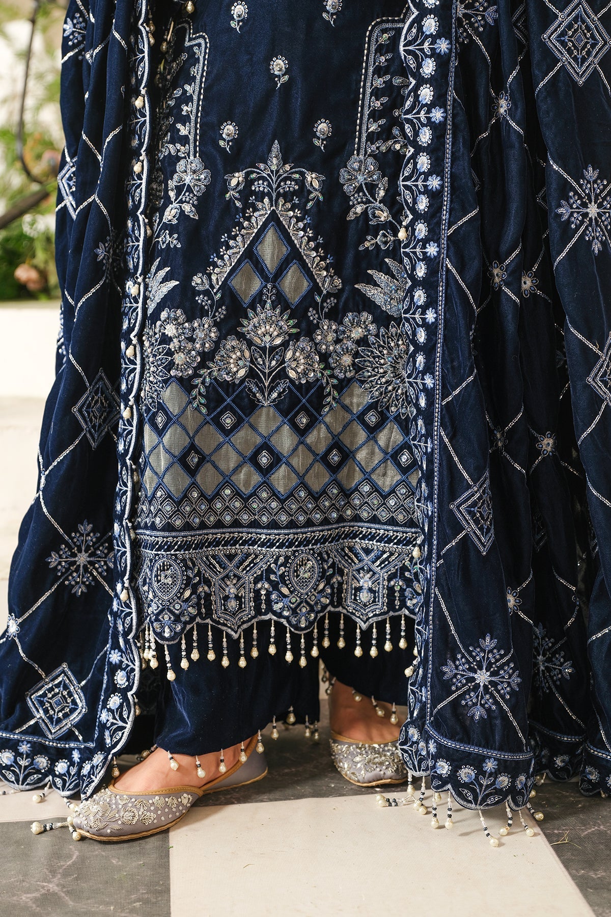 Raeesa Premium | Sheen Luxury Velvet | Soil - Ladies Clothes - Maria Faisal