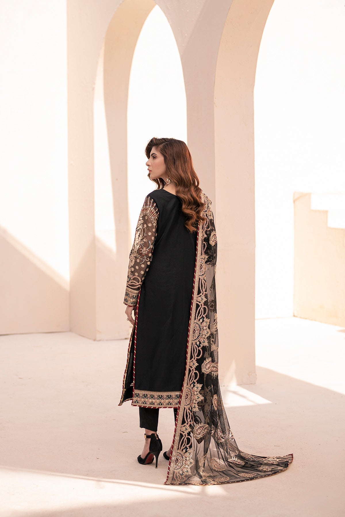 House of Nawab | Miorah Formals | BINAH - A - Designer Dress with Intricate embroidery and embellishments. Shop elegent wedding dress at Maria Faisal.