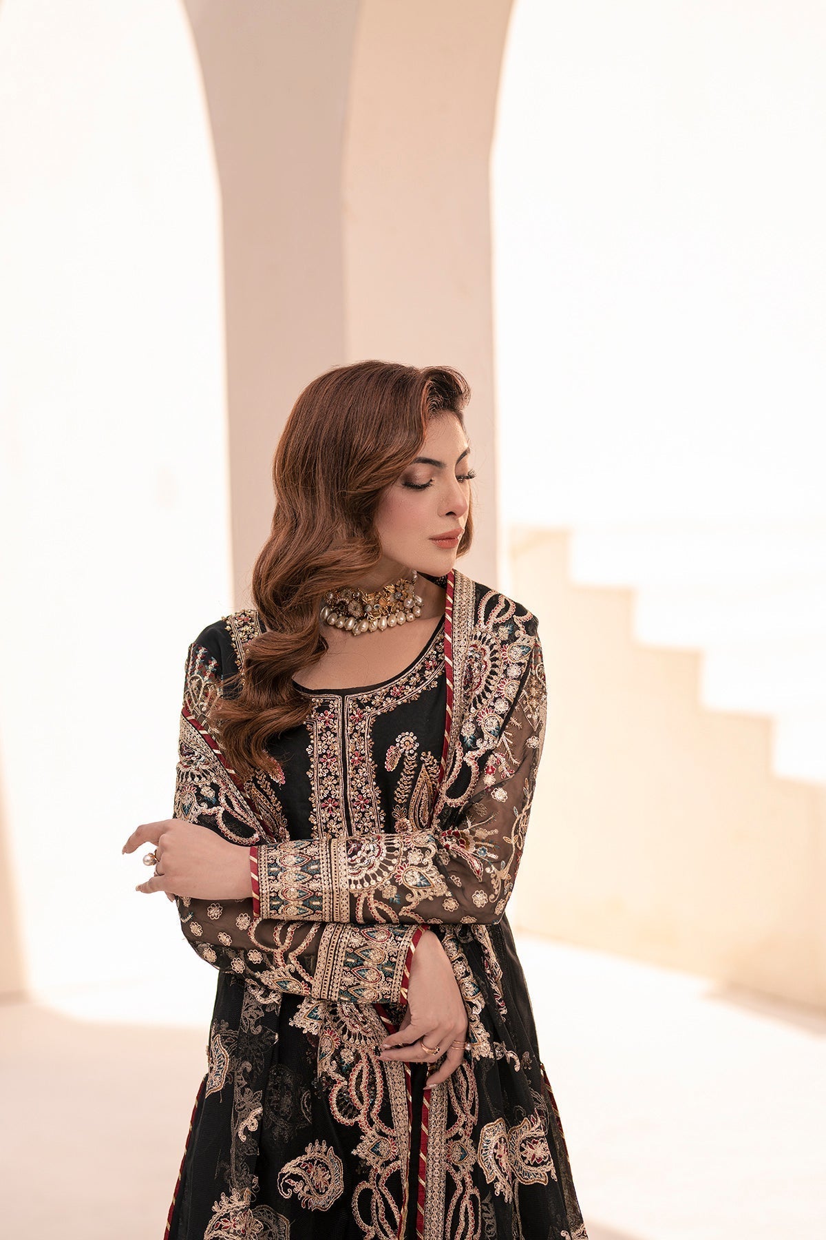 House of Nawab | Miorah Formals | BINAH - A - Designer Dress with Intricate embroidery and embellishments. Shop elegent wedding dress at Maria Faisal.