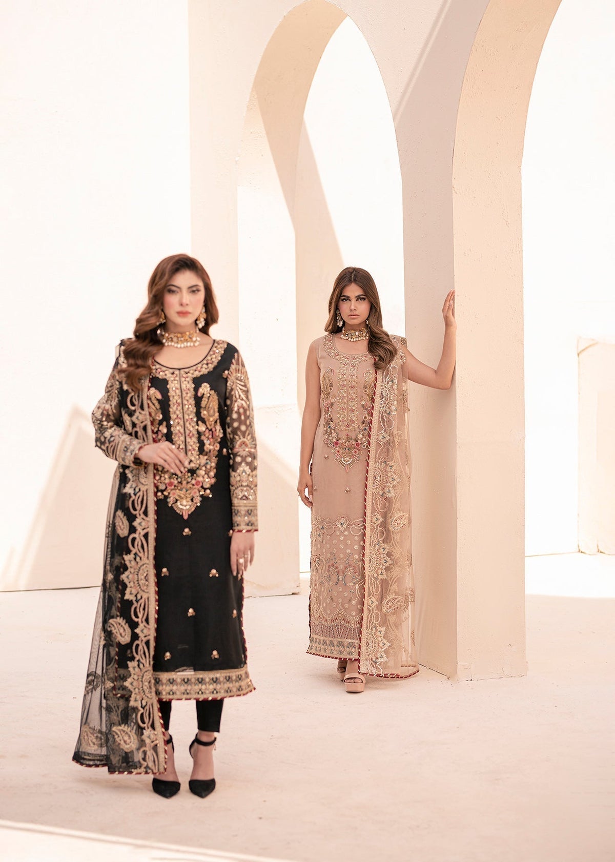 House of Nawab | Miorah Formals | BINAH - A - Designer Dress with Intricate embroidery and embellishments. Shop elegent wedding dress at Maria Faisal.