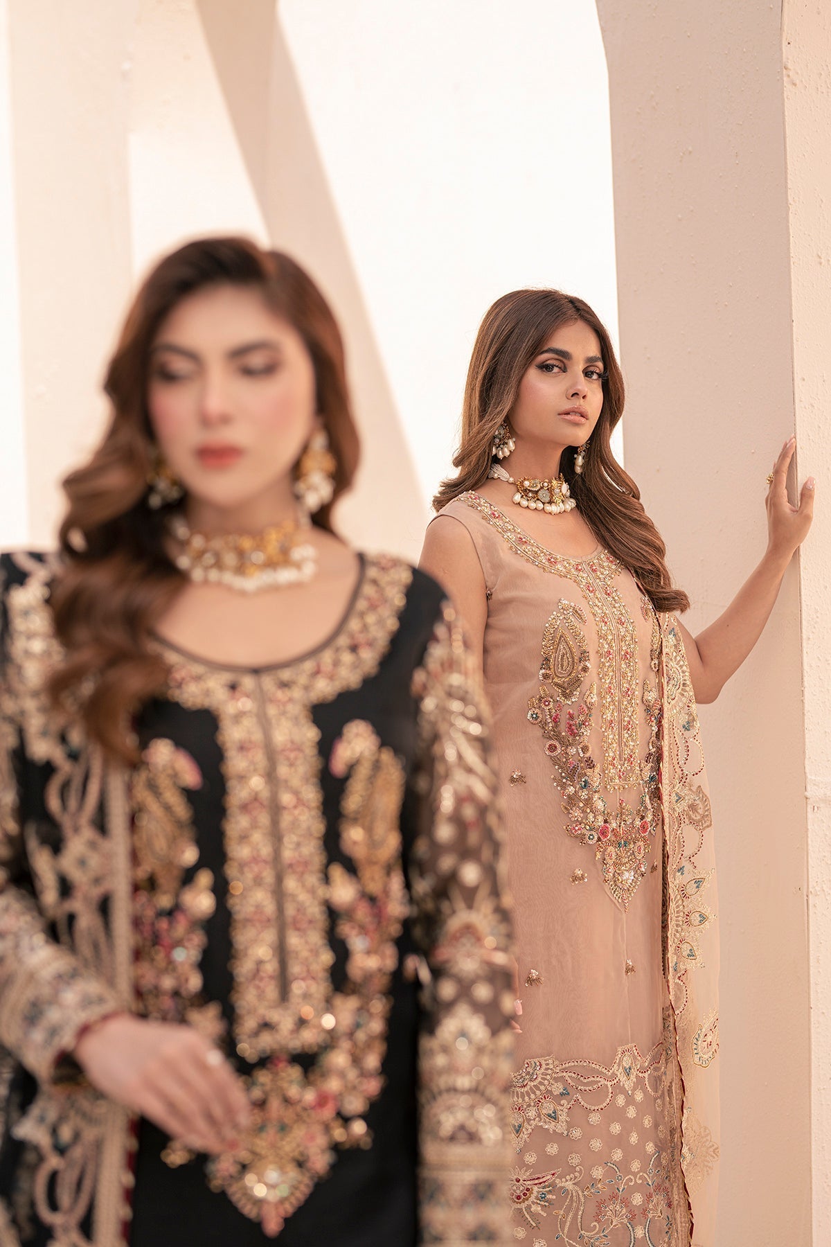 House of Nawab | Miorah Formals | BINAH - A - Designer Dress with Intricate embroidery and embellishments. Shop elegent wedding dress at Maria Faisal.