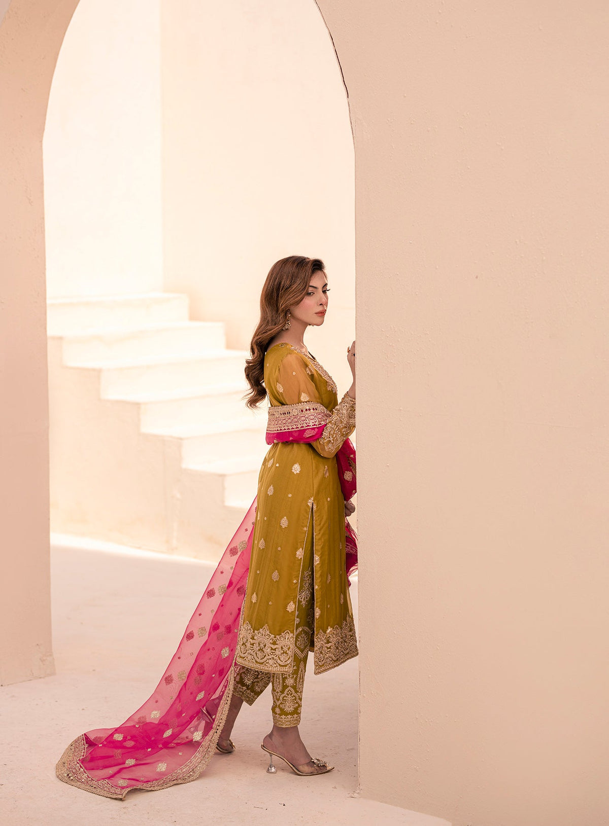 House of Nawab | Miorah Formals | TANYA - A - Designer Dress with Intricate embroidery and embellishments. Shop elegent wedding dress at Maria Faisal.