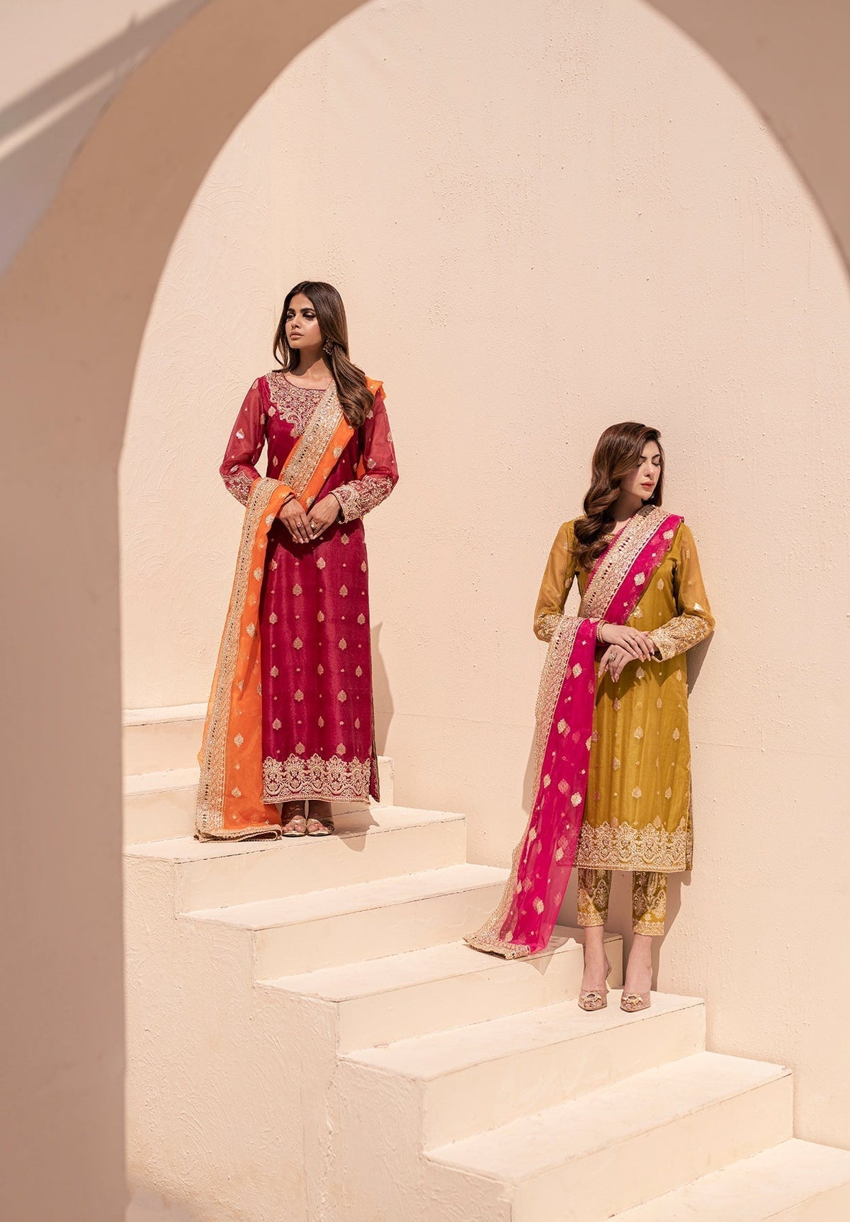 House of Nawab | Miorah Formals | TANYA - A - Designer Dress with Intricate embroidery and embellishments. Shop elegent wedding dress at Maria Faisal.
