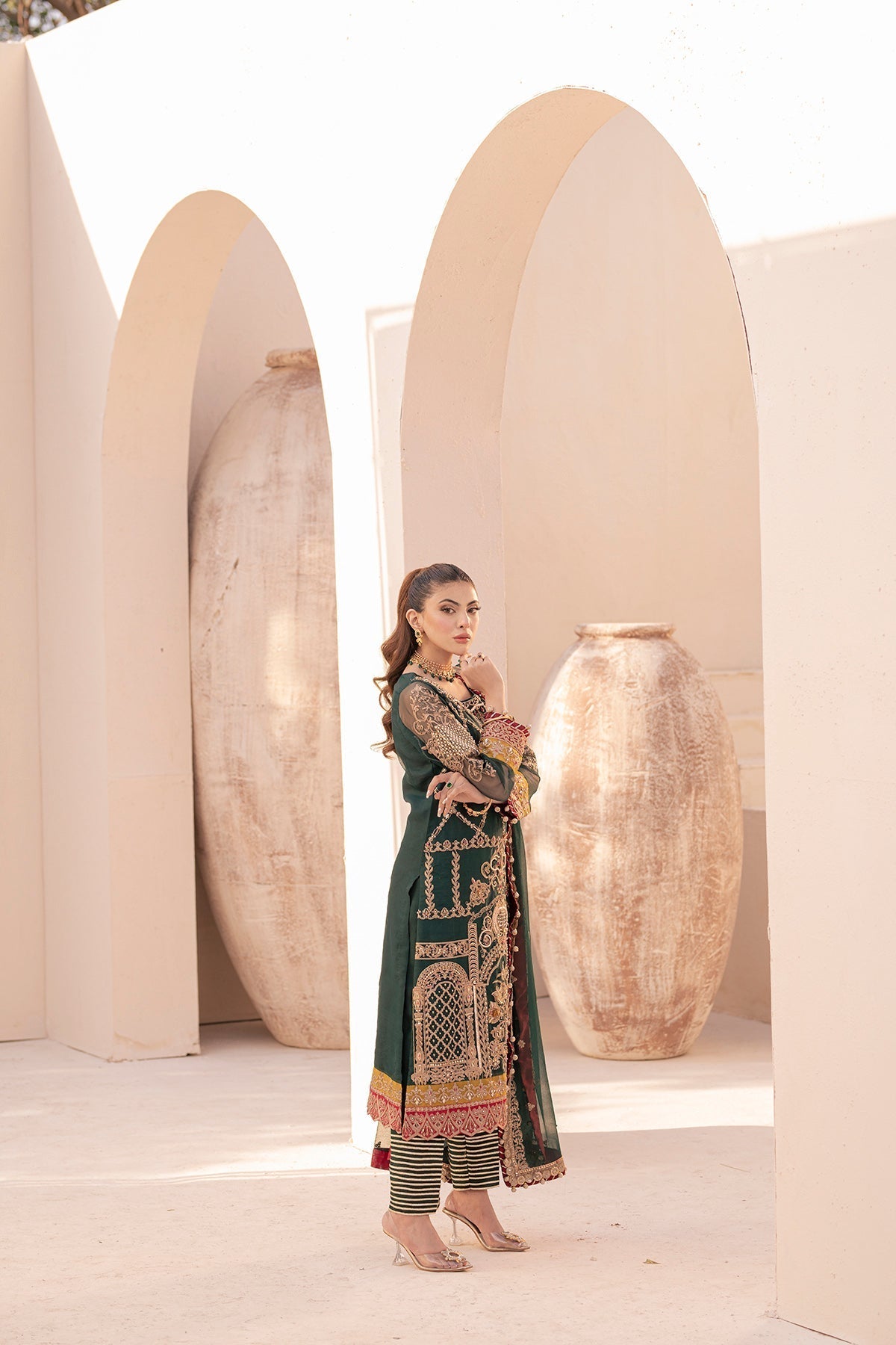 House of Nawab | Miorah Formals | ZIDHAR - A - Designer Dress with Intricate embroidery and embellishments. Shop elegent wedding dress at Maria Faisal.