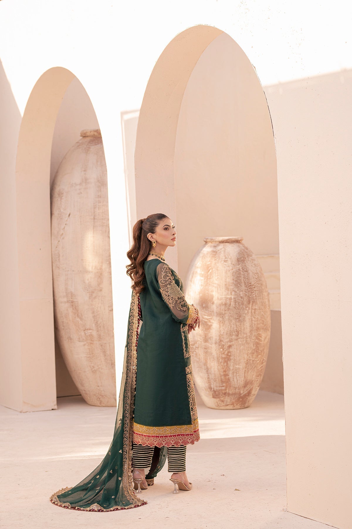 House of Nawab | Miorah Formals | ZIDHAR - A - Designer Dress with Intricate embroidery and embellishments. Shop elegent wedding dress at Maria Faisal.